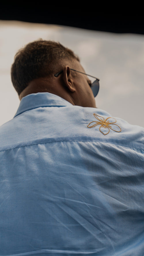 MEN'S LOOSE FIT EMBROIDERED SEA SHIRT