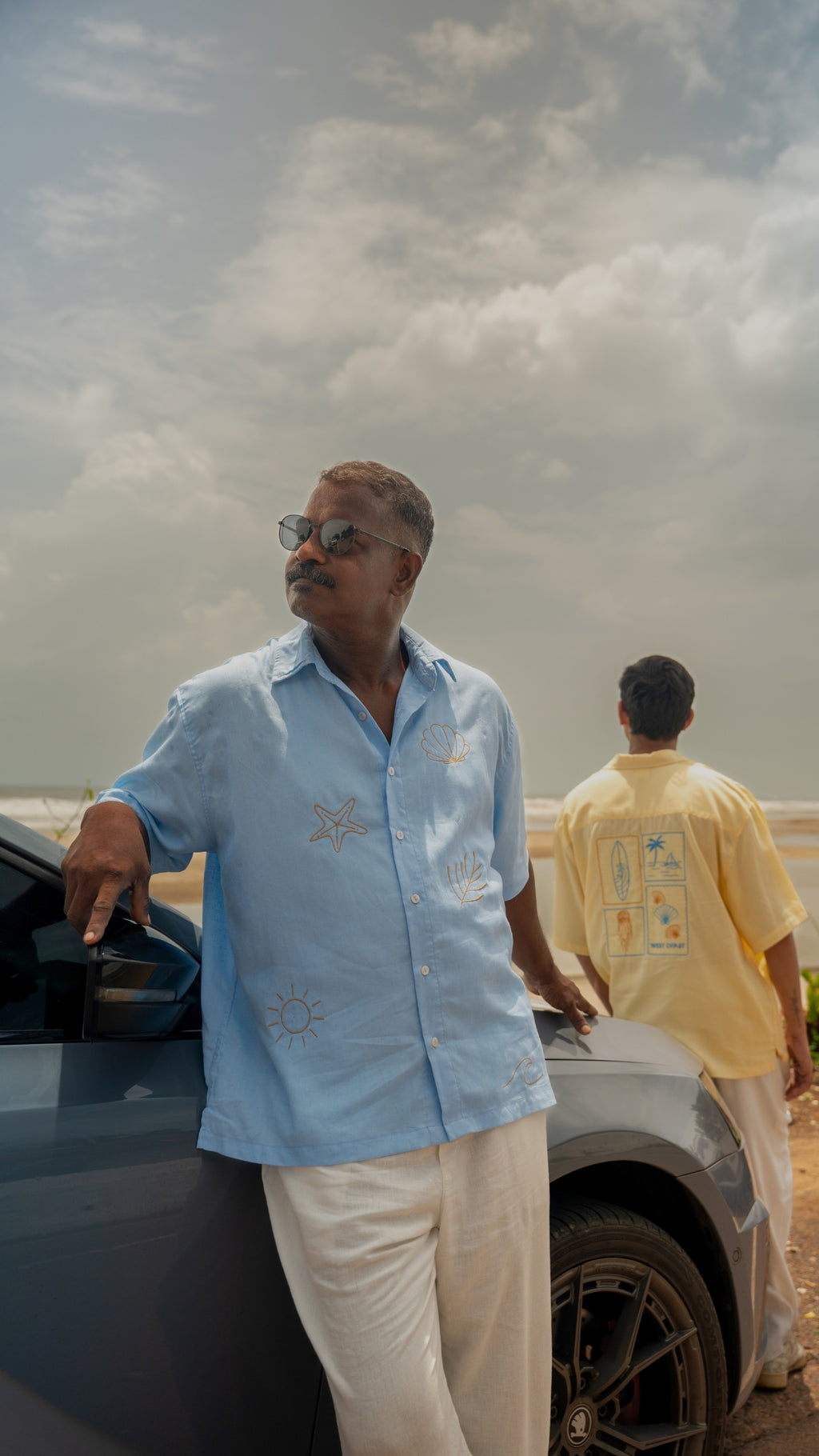 MEN'S LOOSE FIT EMBROIDERED SEA SHIRT