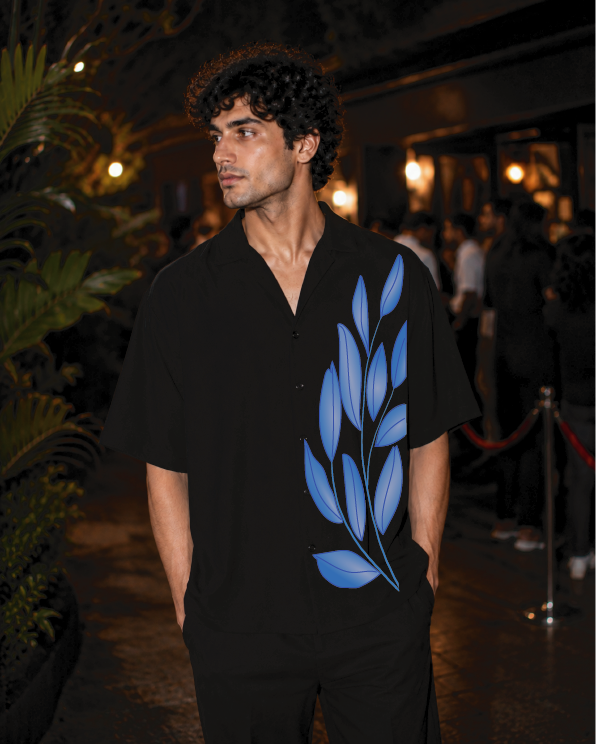 MEN'S LOOSE FIT VISCOSE PRINTED SHIRT