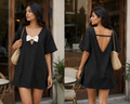 WOMEN'S RELAXED SHORT DRESS BLACK