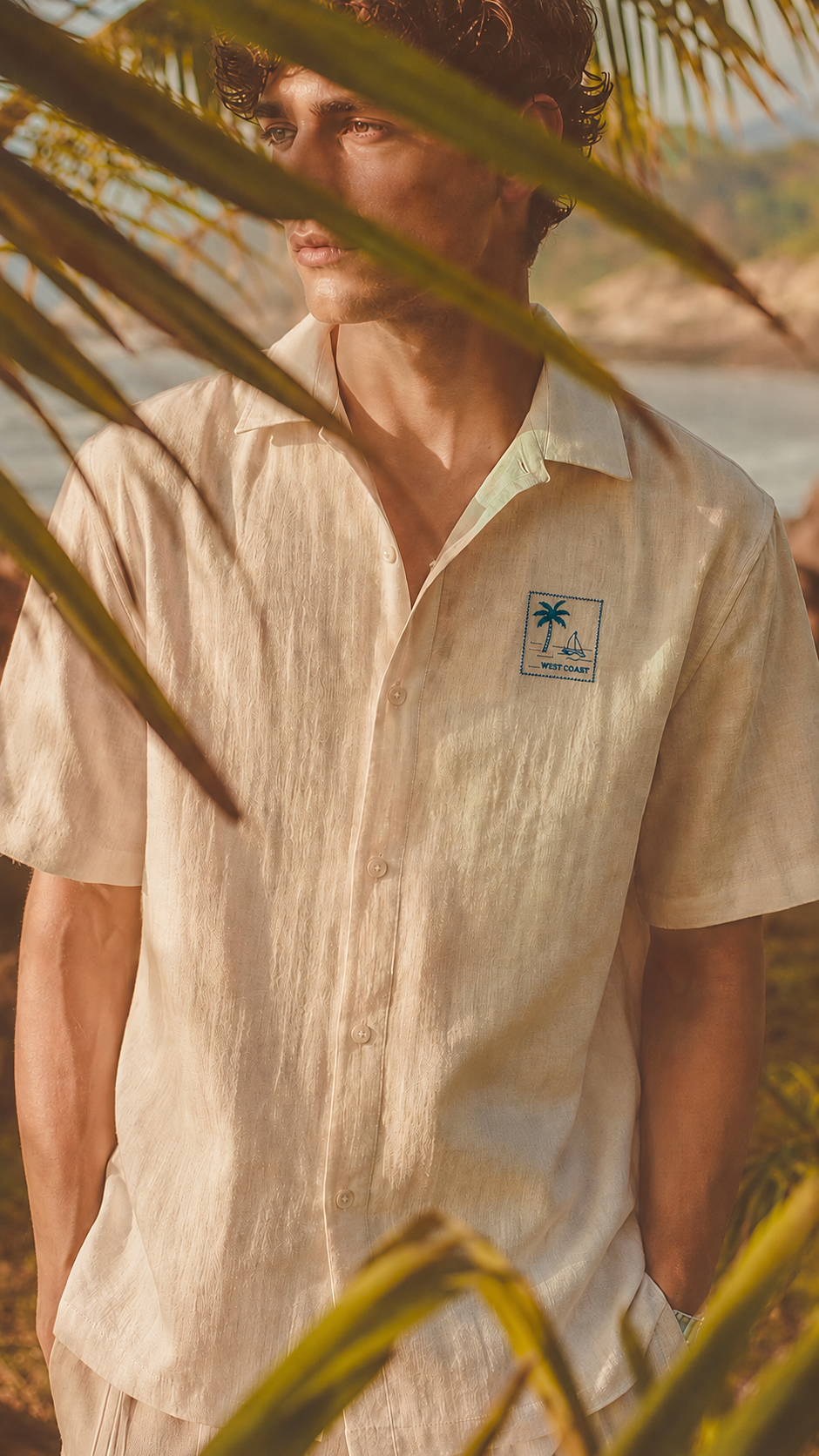 SUMMER BLOSSOM - MEN'S RELAXED FIT EMBROIDERED SHIRT
