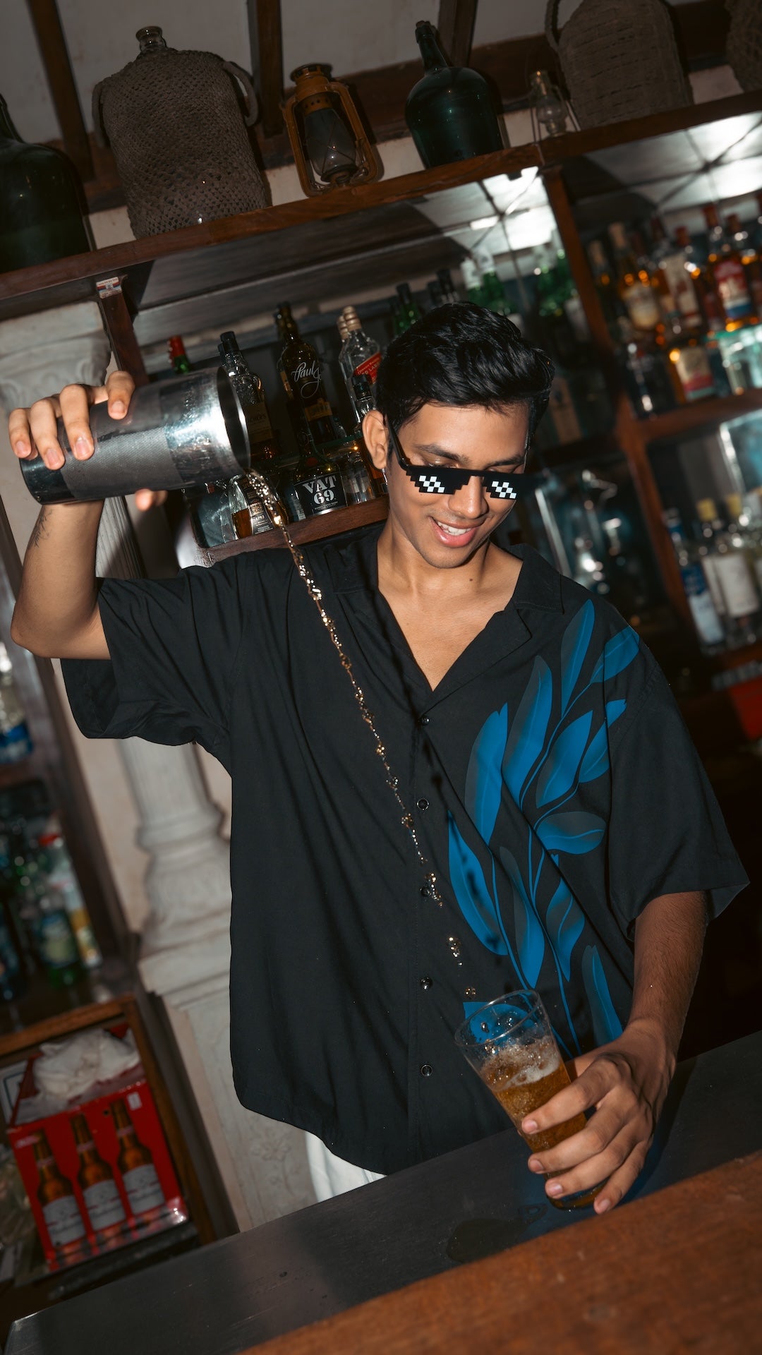 MEN'S LOOSE FIT VISCOSE PRINTED SHIRT